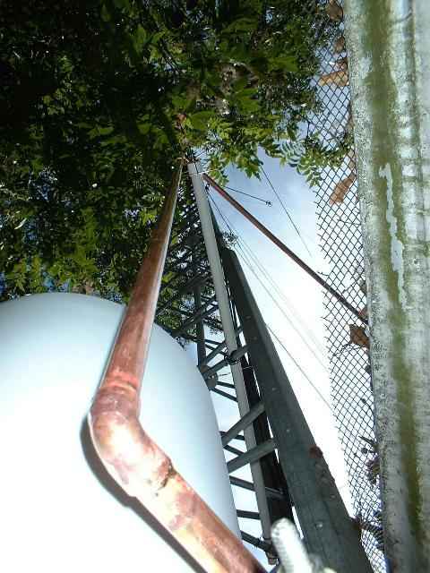 Looking up from the ATU to the tower