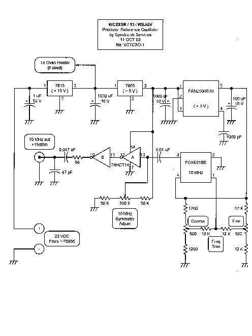 Schematic Diagram of the VCTCXO board.